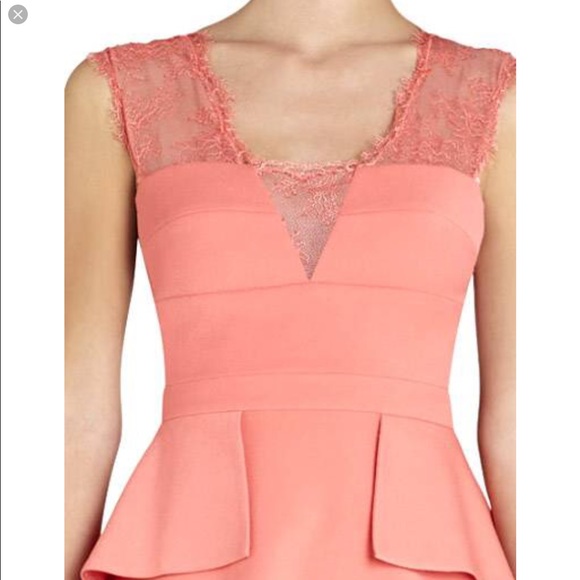 Bcbgmaxazria Leann Lace-Applique V-Neck Dress - Picture 2 of 7